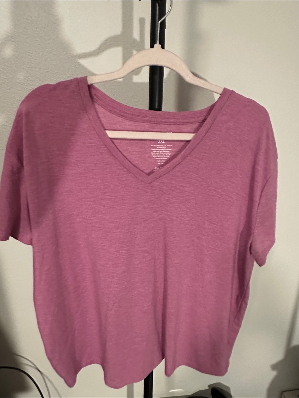 Nine West Mauve Pink V-Neck Short Sleeve Tee